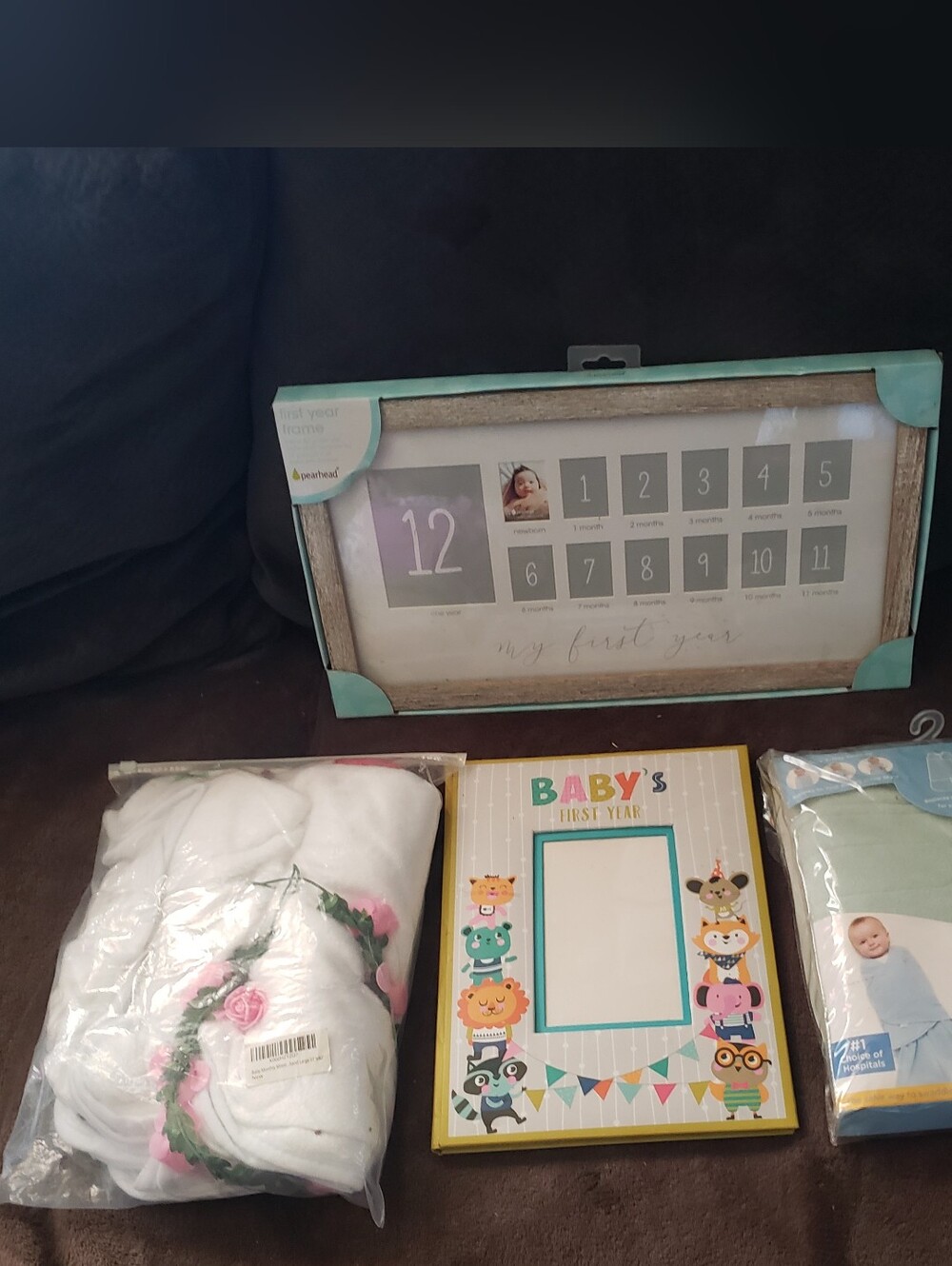 Baby's First Year Photo Frame Cake Topper - Mint Green